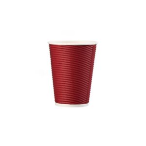 10 oz Double Wall Red threaded Coffee Cups