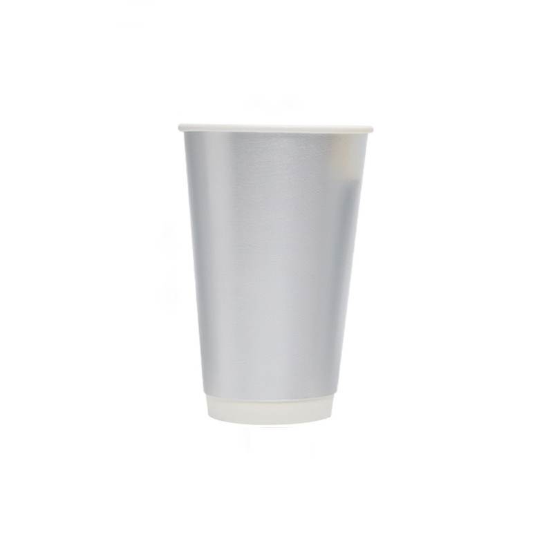 16 oz silver texture Double Wall Paper 16 oz silver texture Double Wall Paper