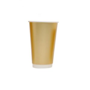 16oz Gold textured Double Wall Paper Cups