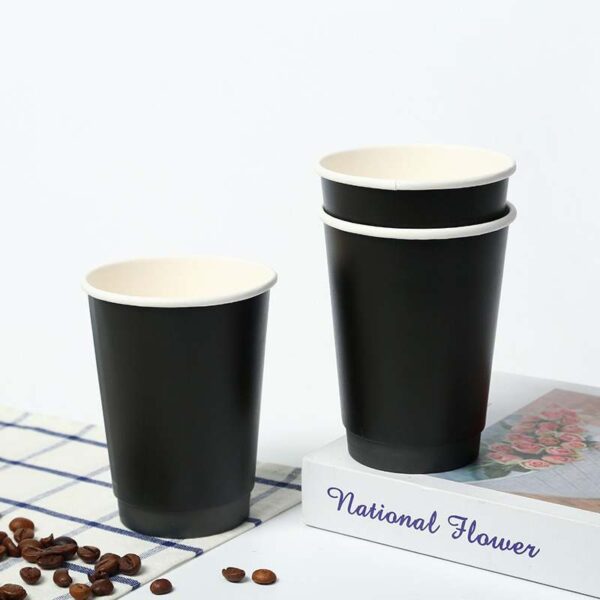 BLACK Double Wall Coffee Cups