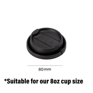 Black 80 caliber integrated cup lid