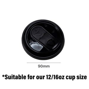 Black 90 caliber flip-up cup lid