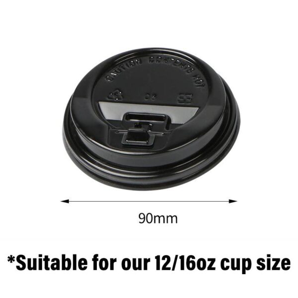 Black Cup Lids 90mm