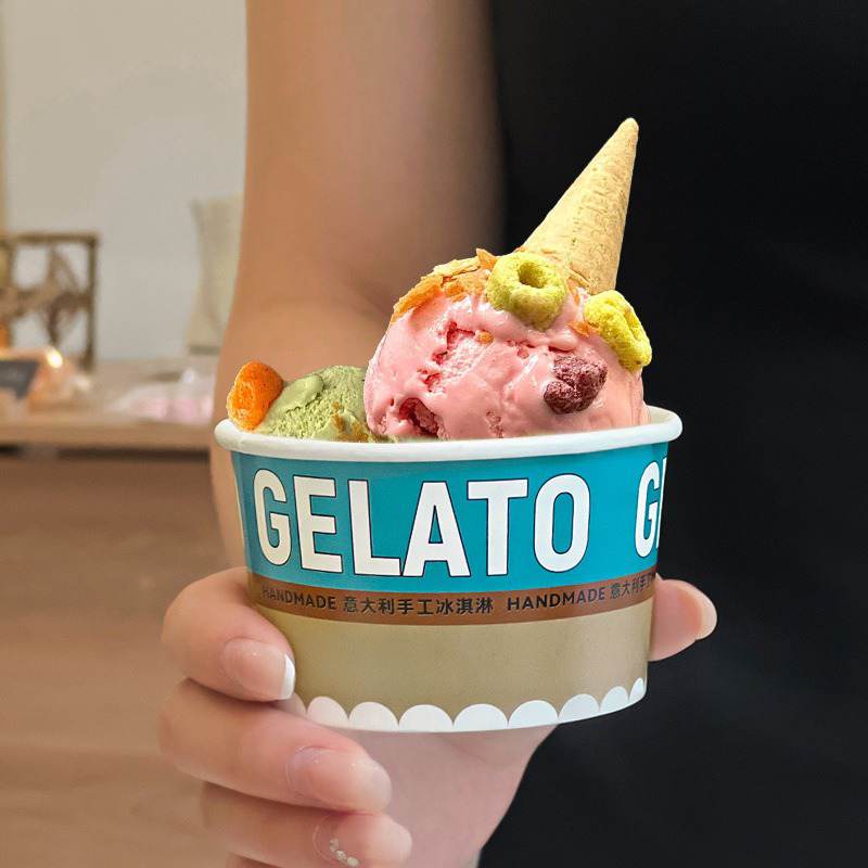 Macaron color ice cream paper cup3